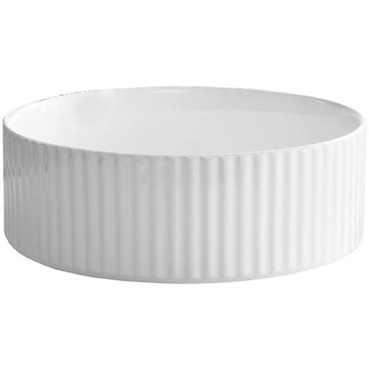 Umywalka nablatowa ryflowana VIRA 37cm biała do łazienki - obrazek 3