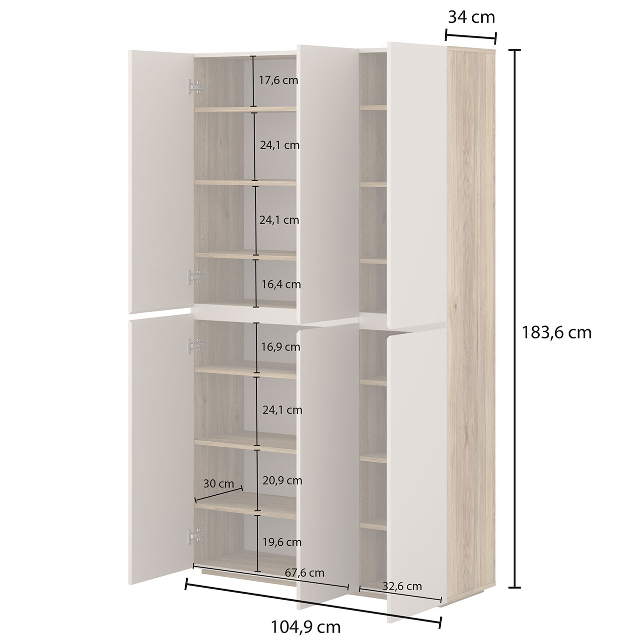 Komoda DRISS 78 dąb mauvella / kaszmir - obrazek 6