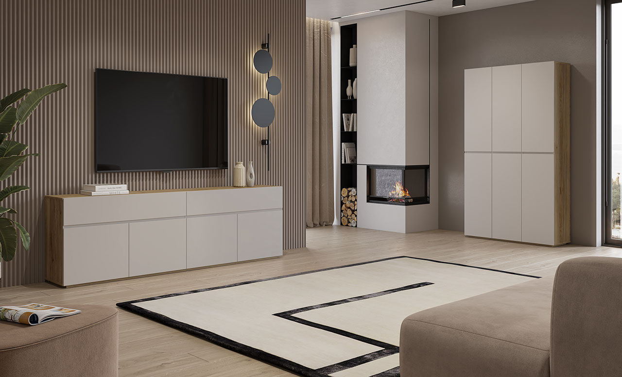 Komoda DRISS 78 dąb mauvella / kaszmir - obrazek 7