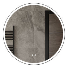 Lustro łazienkowe okrągłe ARIEL 60cm z oświetleniem LED antypara