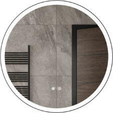 Lustro łazienkowe okrągłe ARIEL 80cm z oświetleniem LED antypara