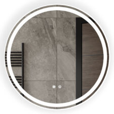 Lustro łazienkowe okrągłe LUIZA 60cm z oświetleniem LED antypara