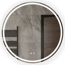 Lustro łazienkowe okrągłe LUIZA 80cm z oświetleniem LED antypara