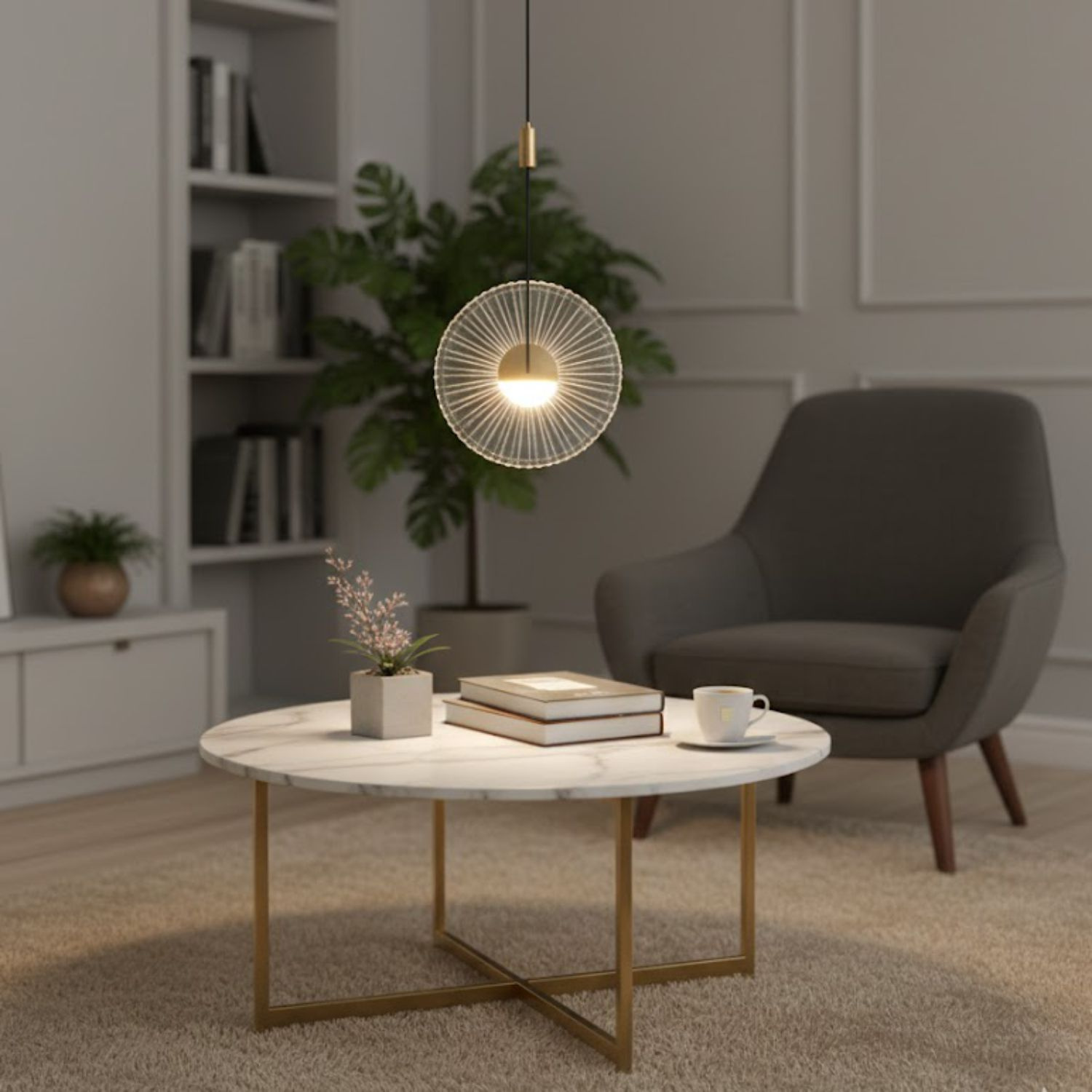 Lampa wisząca SUNBLAST - LED 20 cm, złota - obrazek 5