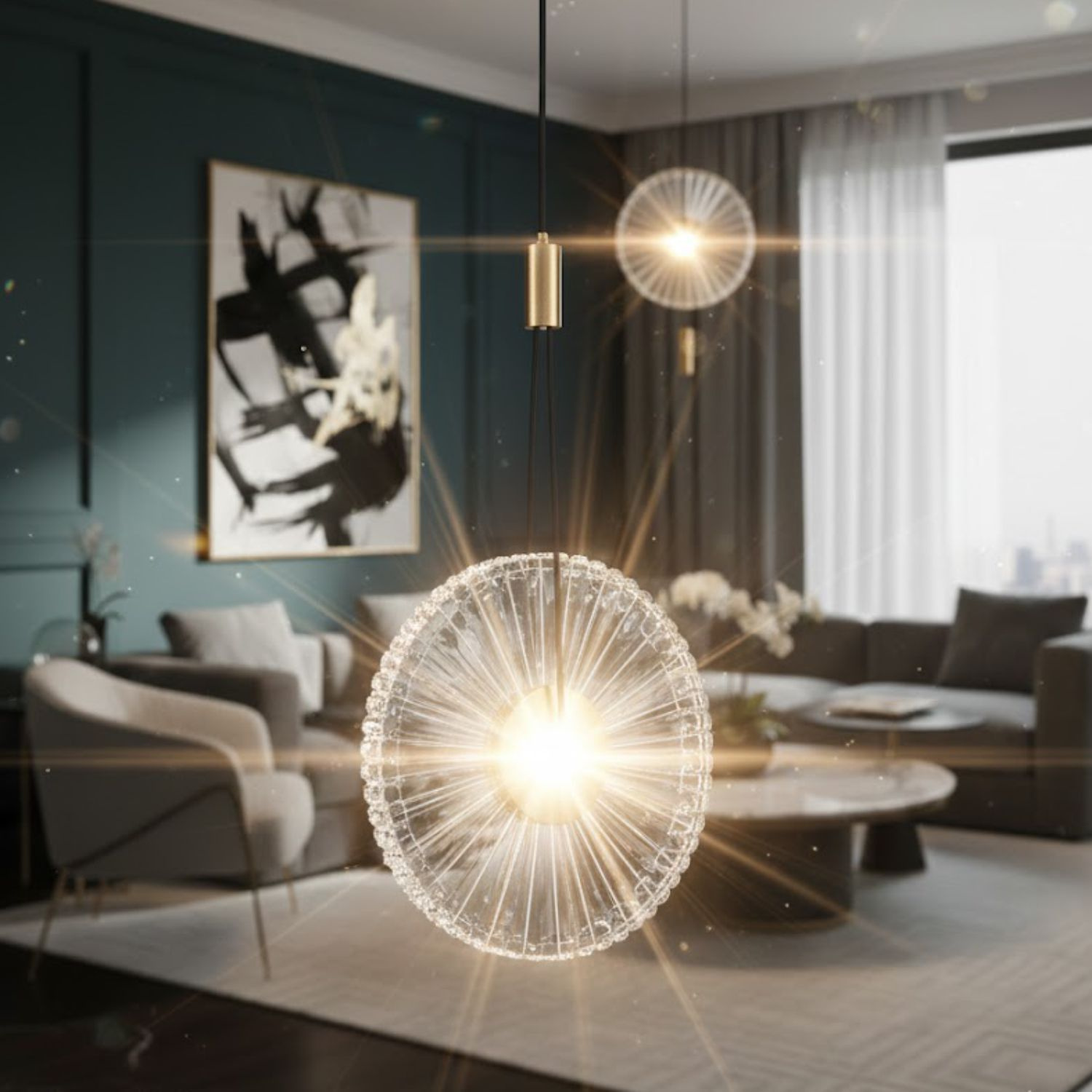 Lampa wisząca SUNBLAST - LED 20 cm, złota - obrazek 8