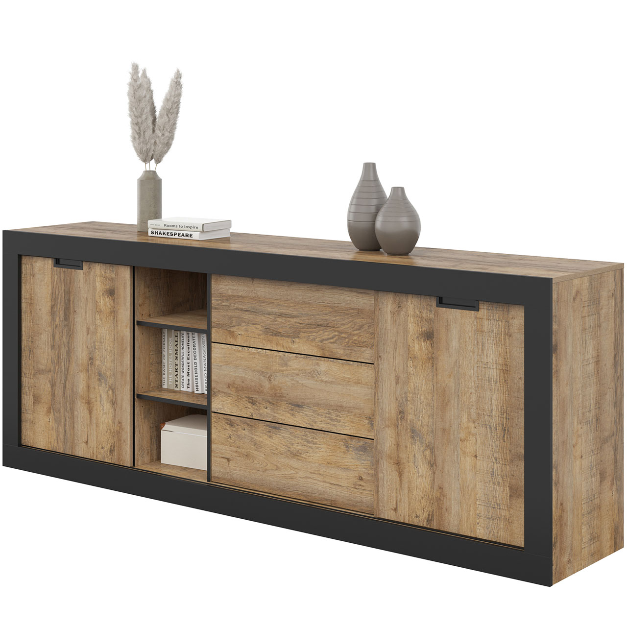 Komoda TRUDO 25 dąb samdal / czarny - obrazek 4