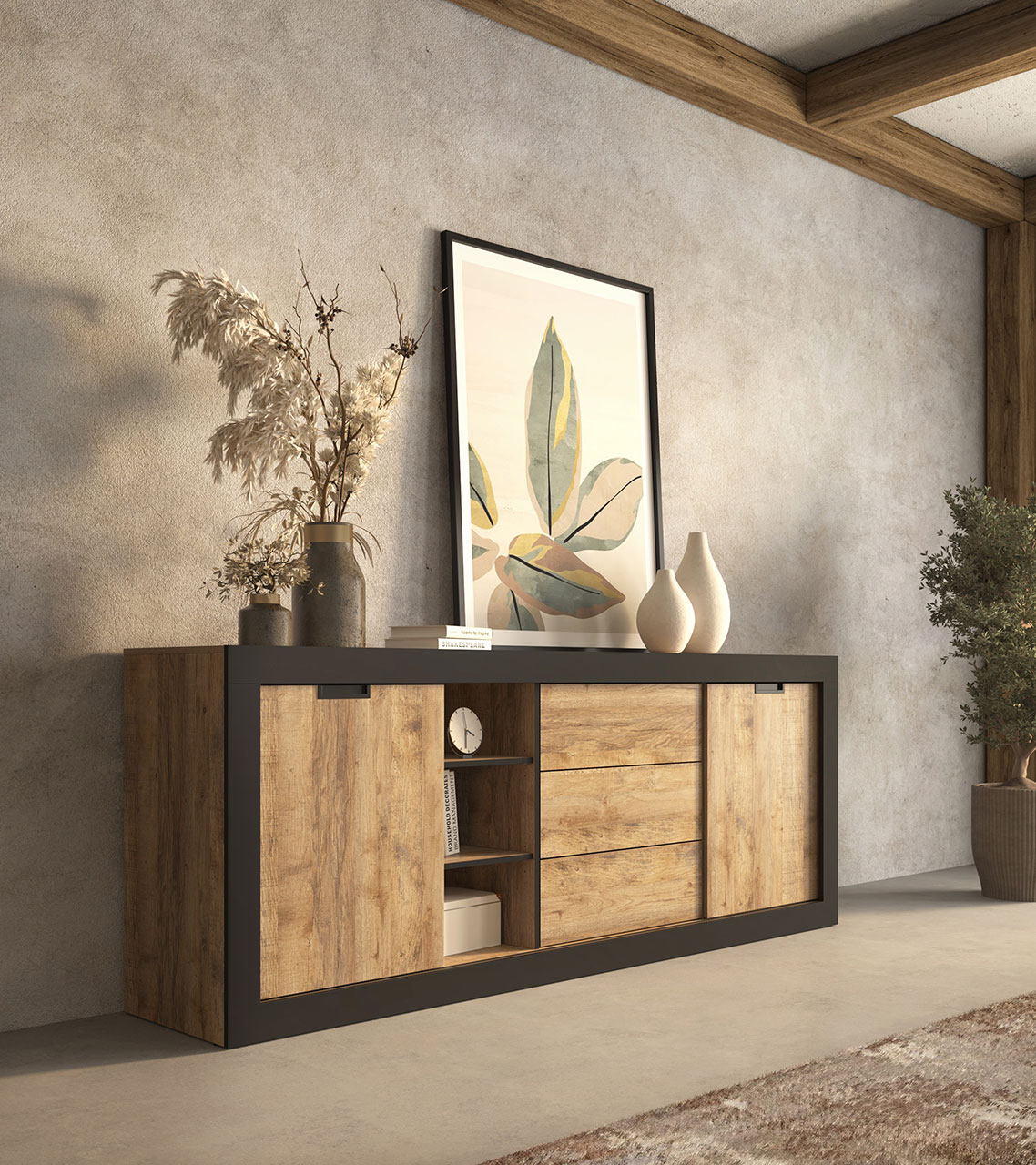 Komoda TRUDO 25 dąb samdal / czarny - obrazek 7