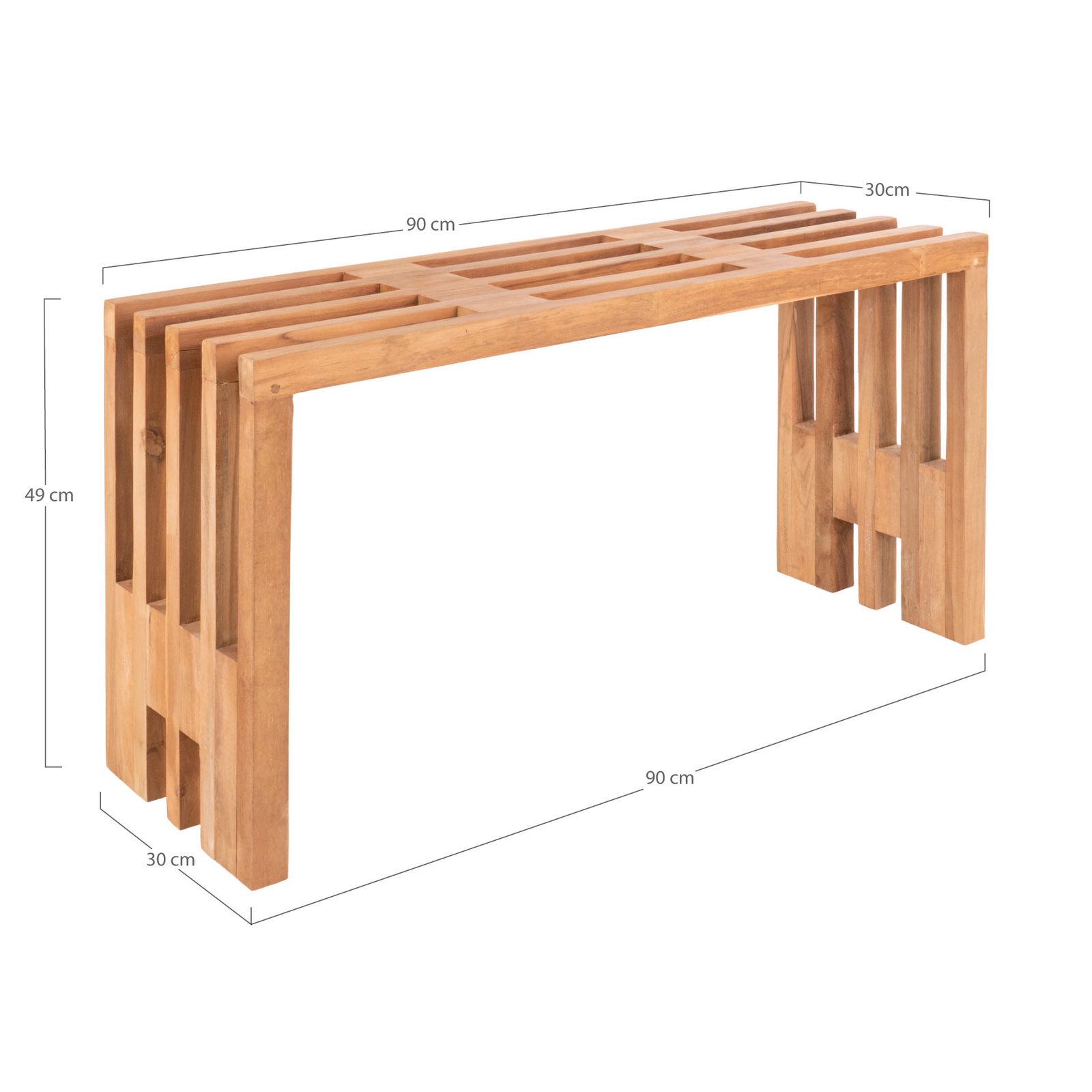 Ławka Benidorm 90cm naturalna tekowa - obrazek 5