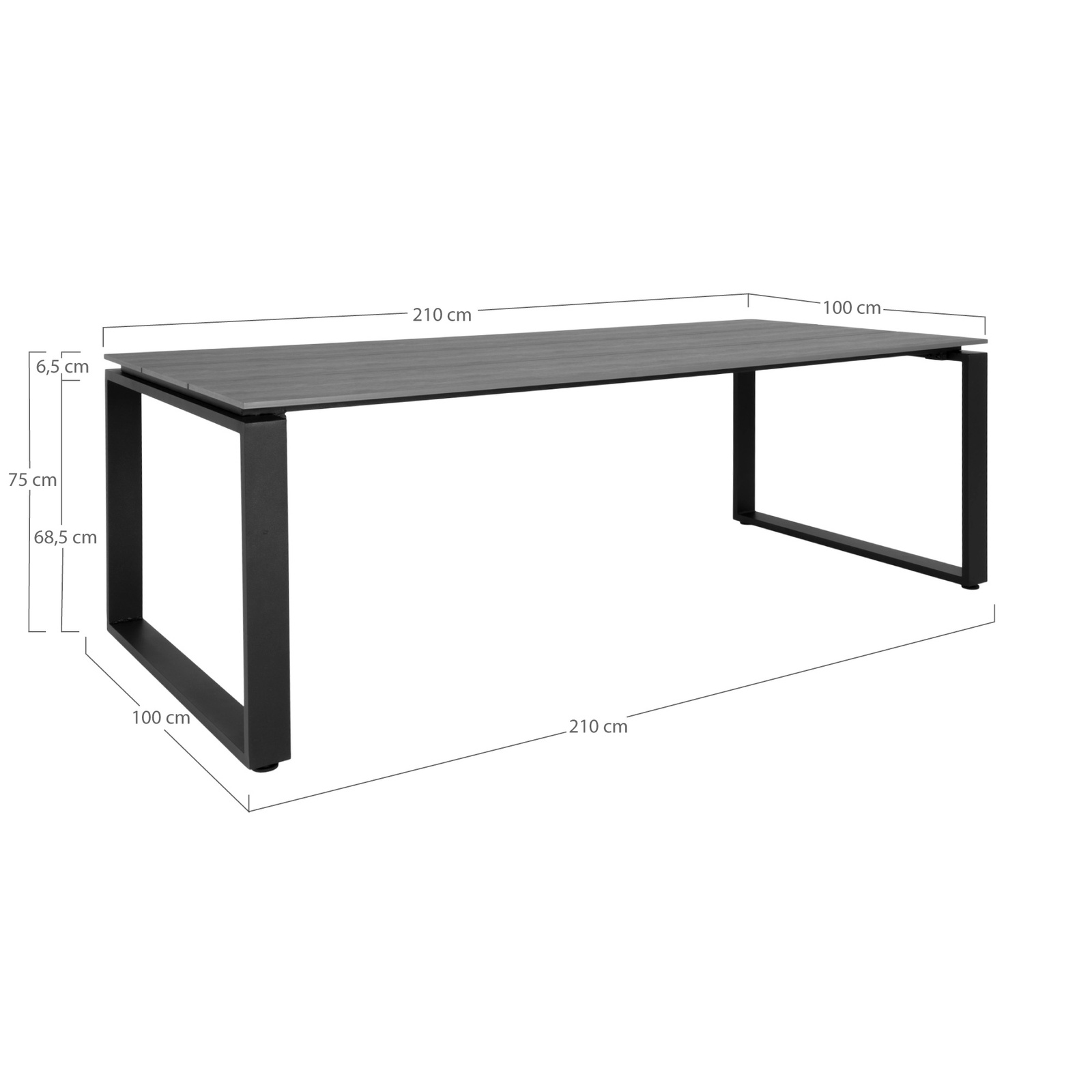 Stół Denver 210x100cm szary/czarny - obrazek 4