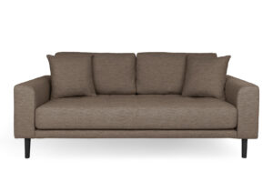 Sofa Lido 2,5 brązowa/ nogi czarne