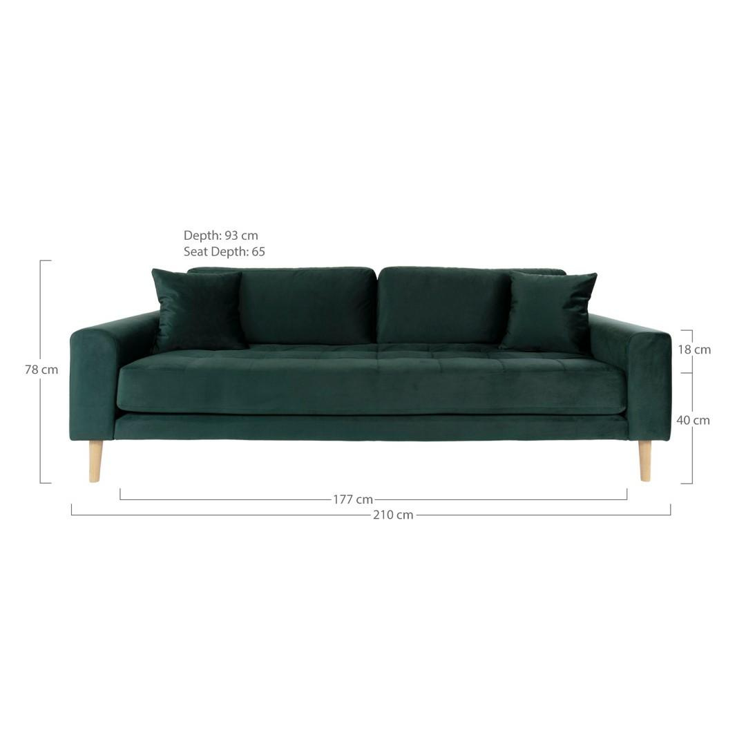 Sofa Lido 3 butelkowa zieleń/ nogi - obrazek 4