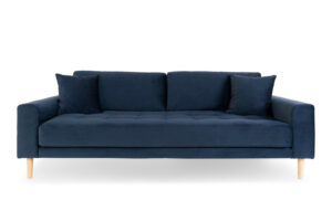 Sofa Lido 3 granatowa/ nogi naturalne