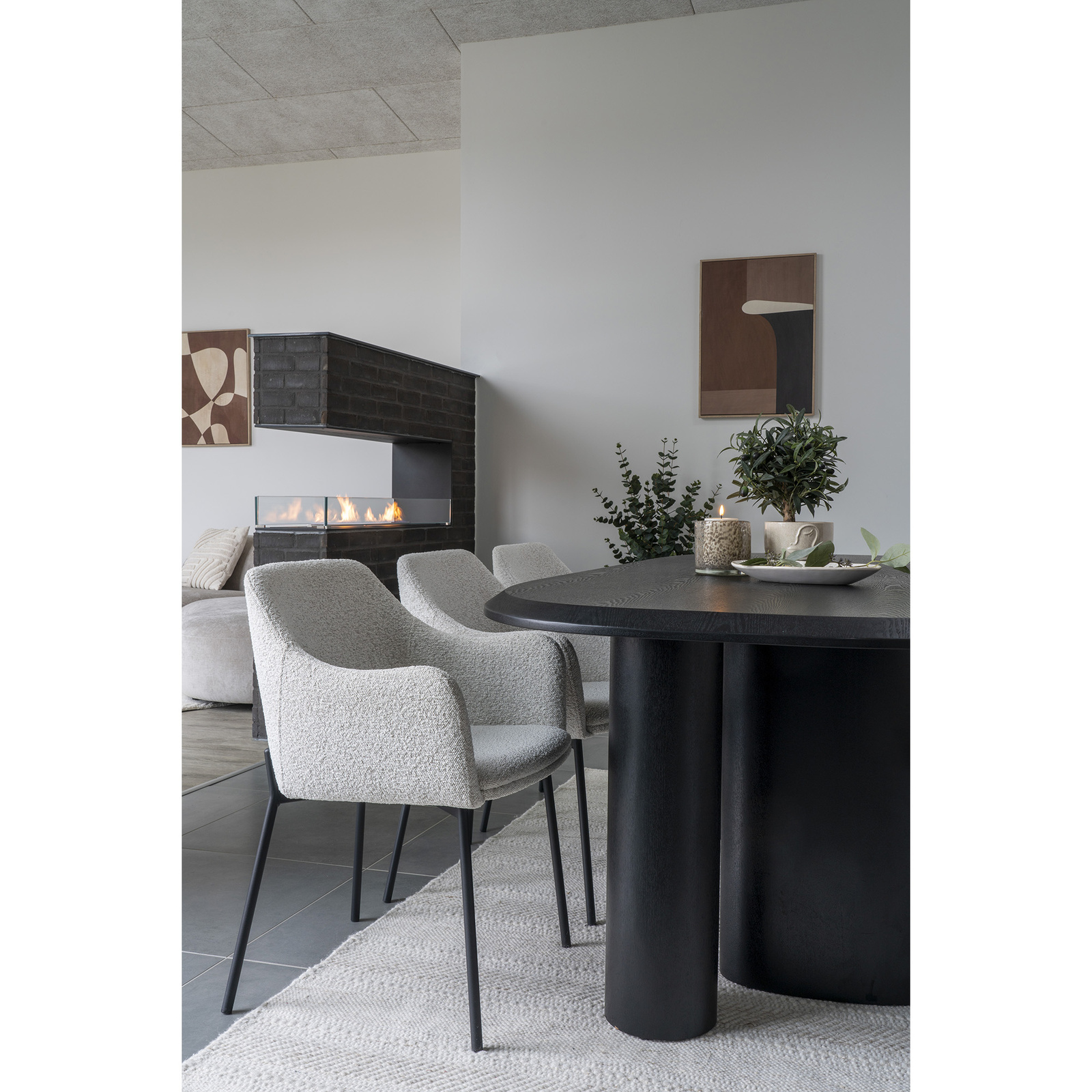 Krzesło Melilla boucle białe/ czarne - obrazek 3