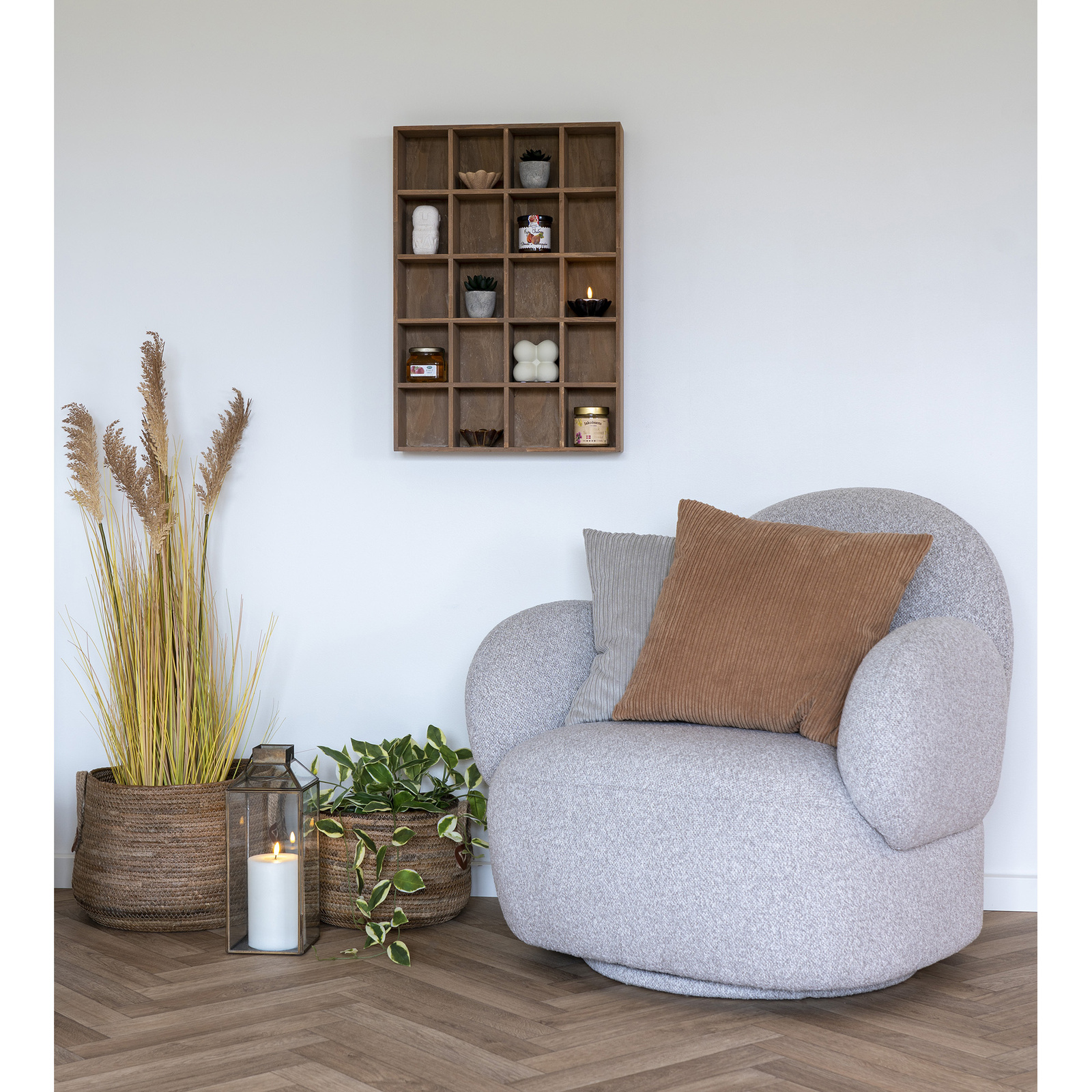 Fotel Messina obrotowy boucle szary - obrazek 5