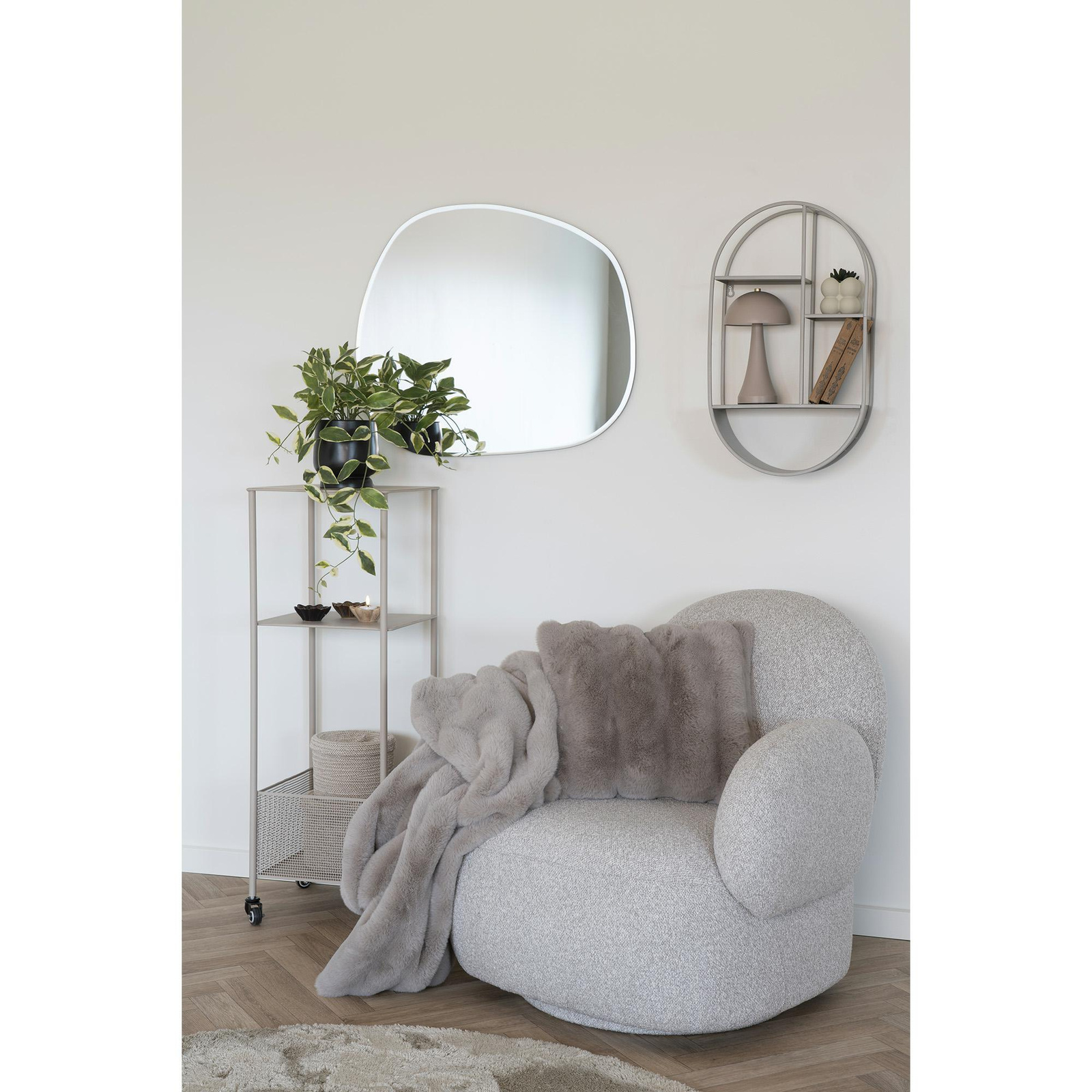 Fotel Messina obrotowy boucle szary - obrazek 6