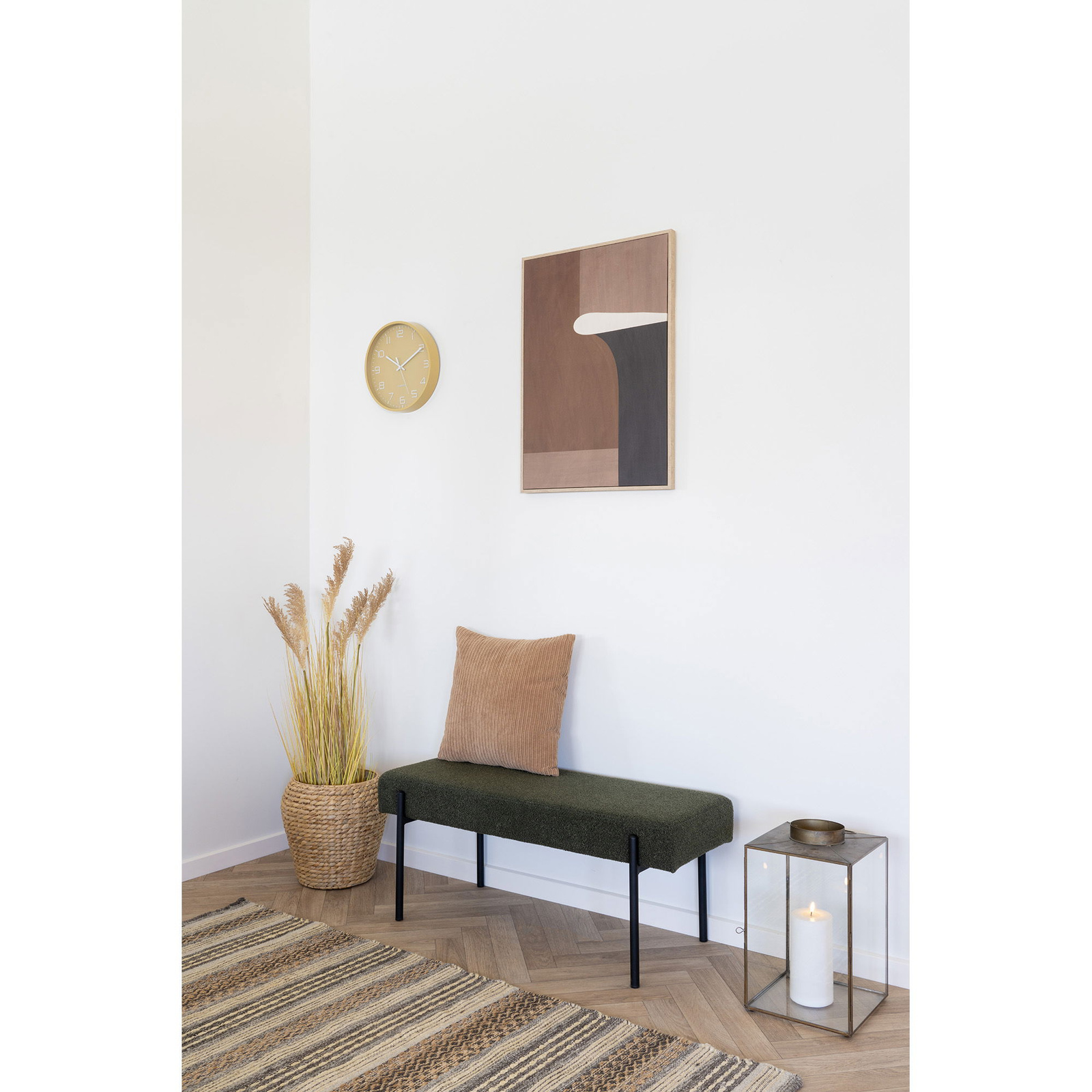 Ławka Swindon boucle zielona/czarna - obrazek 3