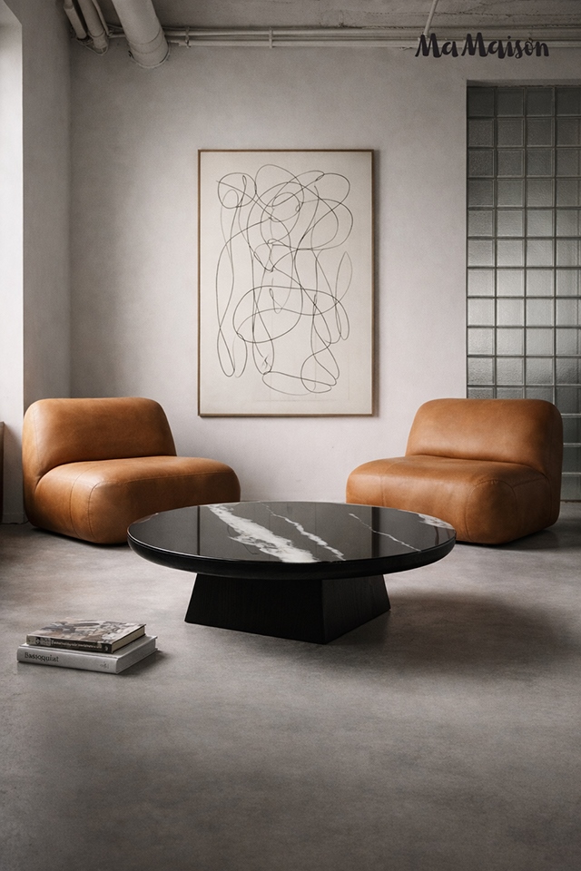 MaMaison stolik kawowy DOVER 100 czarny - obrazek 5