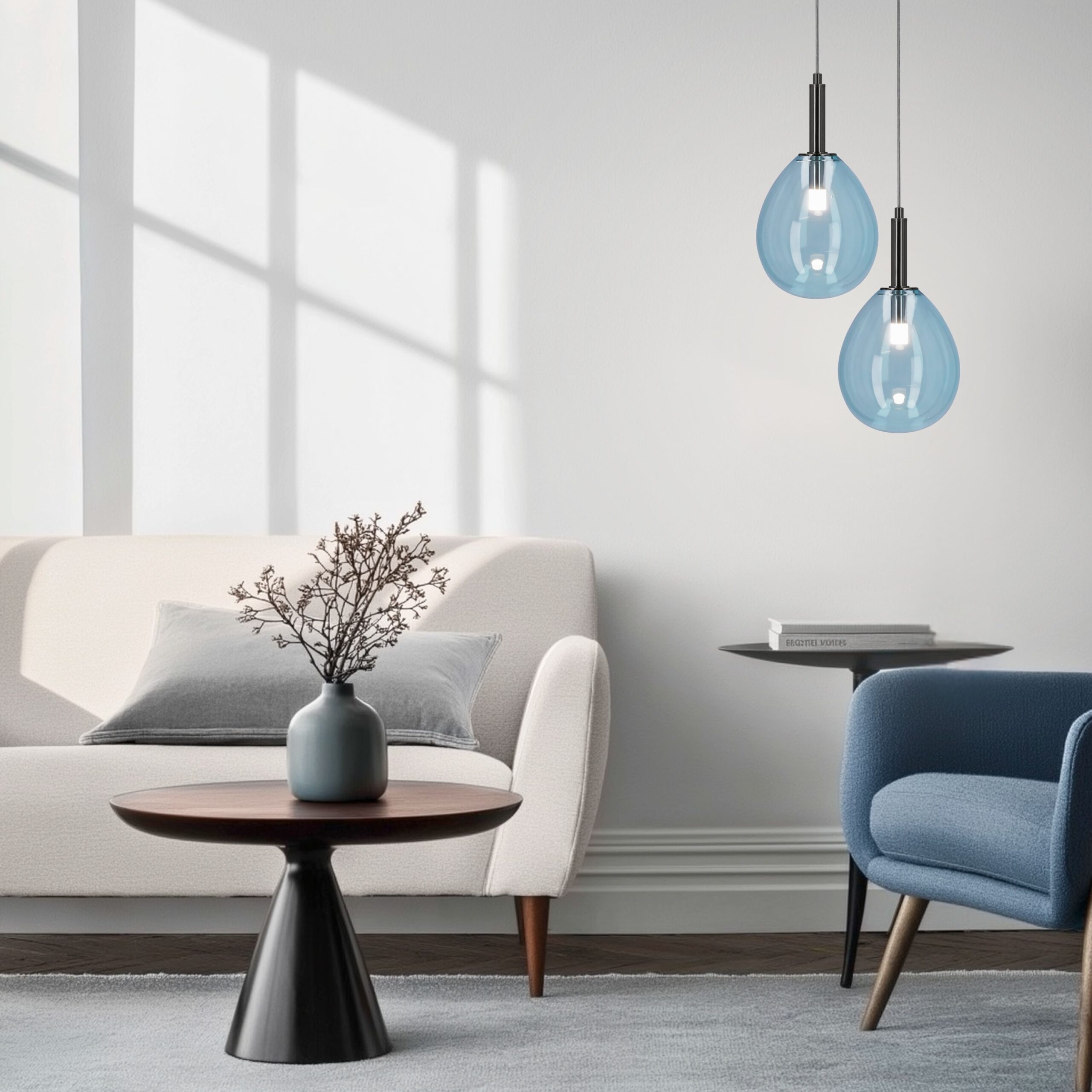 LAMPA WISZĄCA LUKKA 1 CHROMOWY NIEBIESKI - obrazek 5