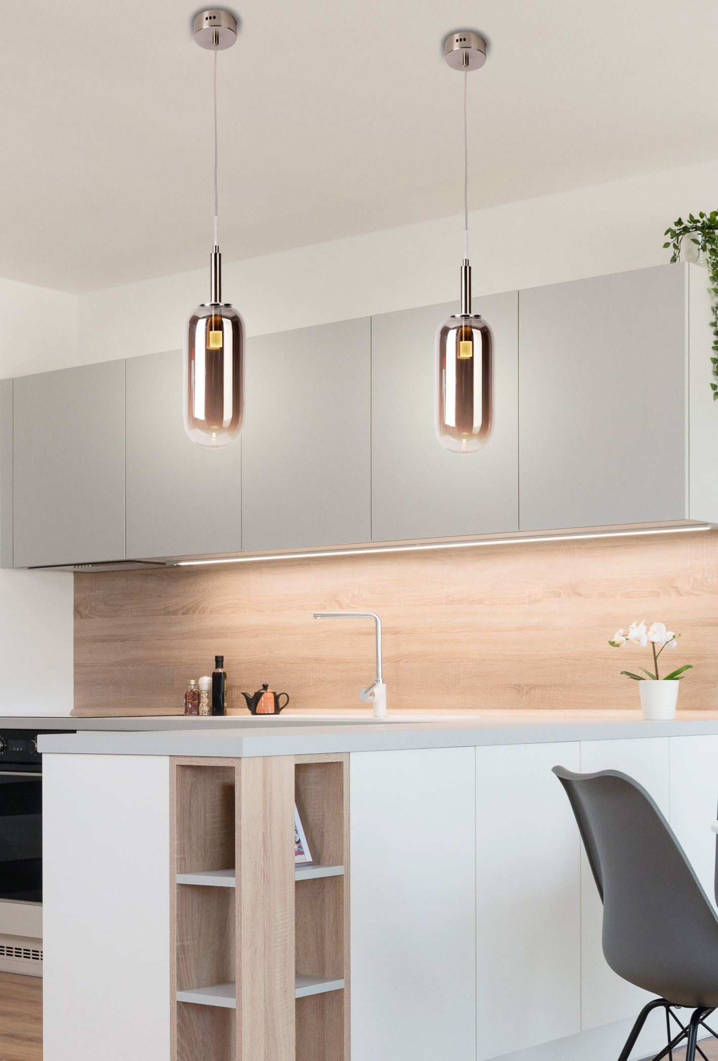 LAMPA WISZĄCA FIUGGI 1 SREBRNY - obrazek 8