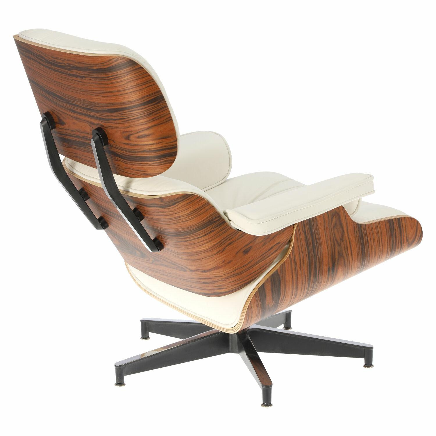 Fotel Vip z podnóżkiem biały/rosewood/ srebrna baza ( Rozmiar: uniwersalny ) - obrazek 7