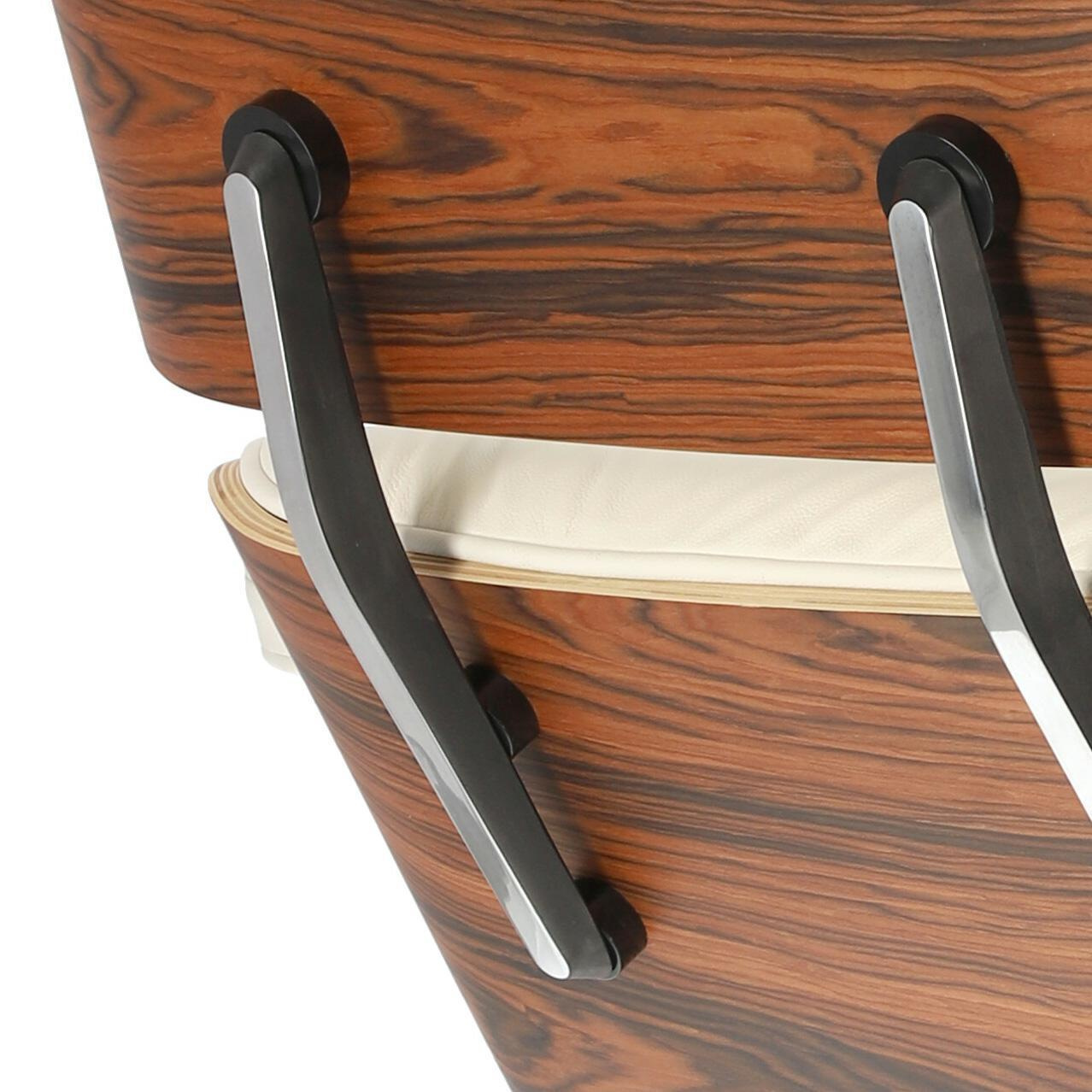 Fotel Vip z podnóżkiem biały/rosewood/ srebrna baza ( Rozmiar: uniwersalny ) - obrazek 8