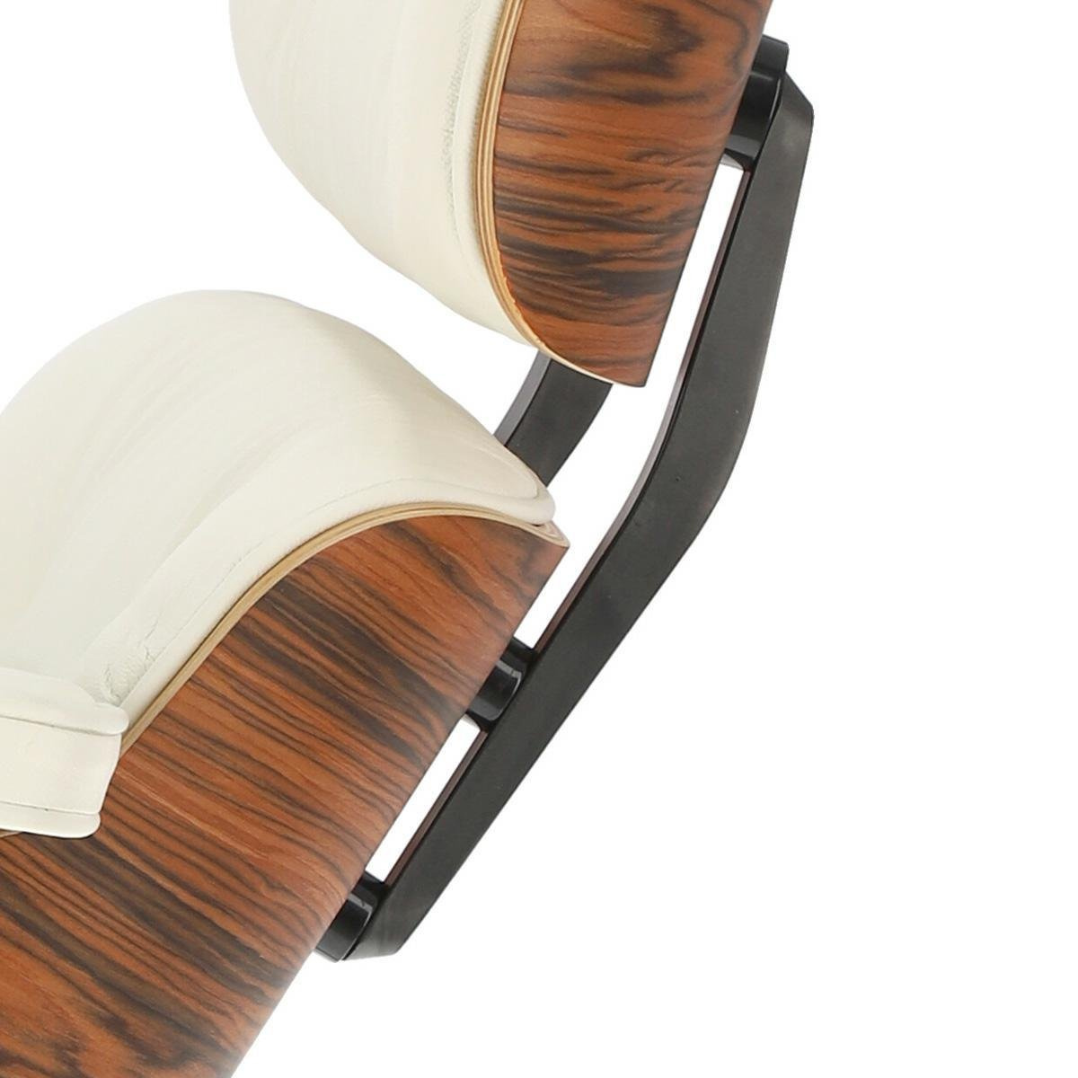 Fotel Vip z podnóżkiem biały/rosewood/ srebrna baza ( Rozmiar: uniwersalny ) - obrazek 11