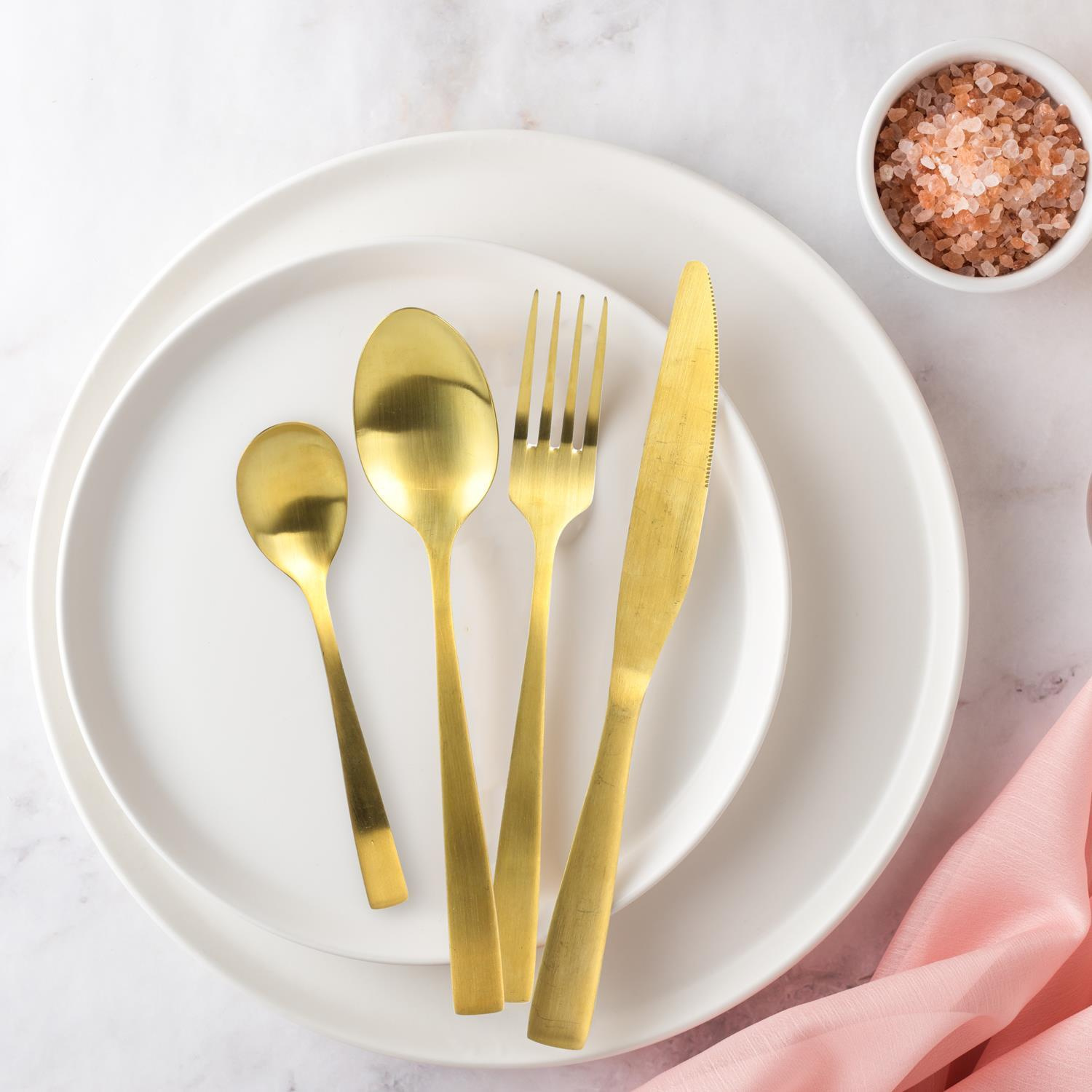 Zestaw sztućców Charbon jasne złoto - obrazek 10