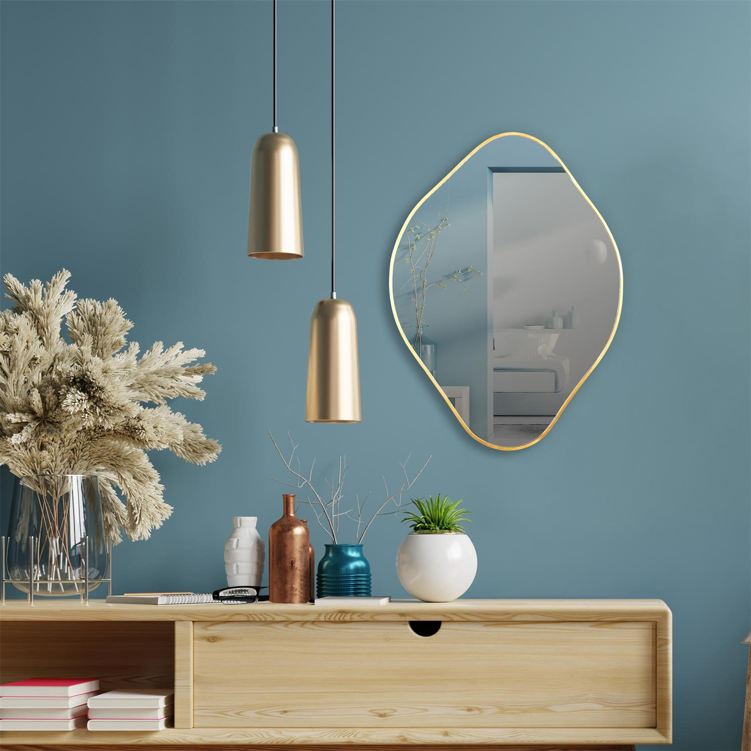 Lustro Diamond 60 cm złote - obrazek 3