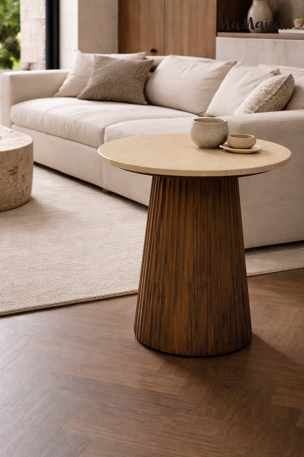 MaMaison stolik ARGENTINA 50 marmur / drewno - obrazek 9