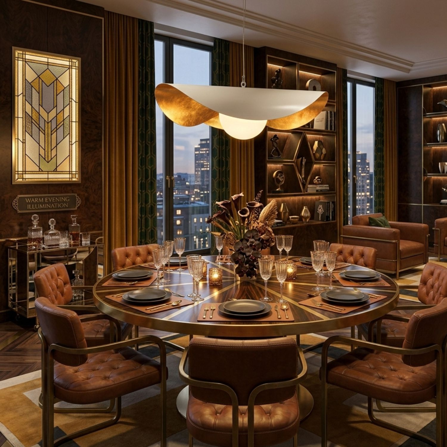 Lampa wisząca ENZO biało złota 80 cm - obrazek 3