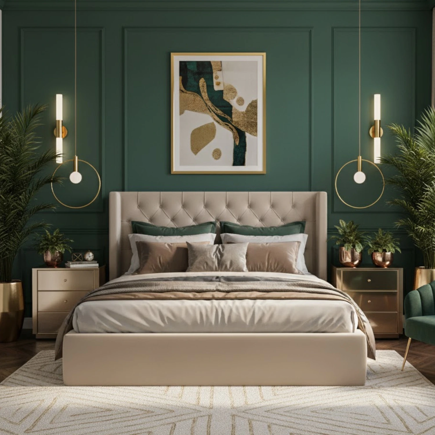 Lampa wisząca BELLA 25- 25 cm, złoty ring - obrazek 5