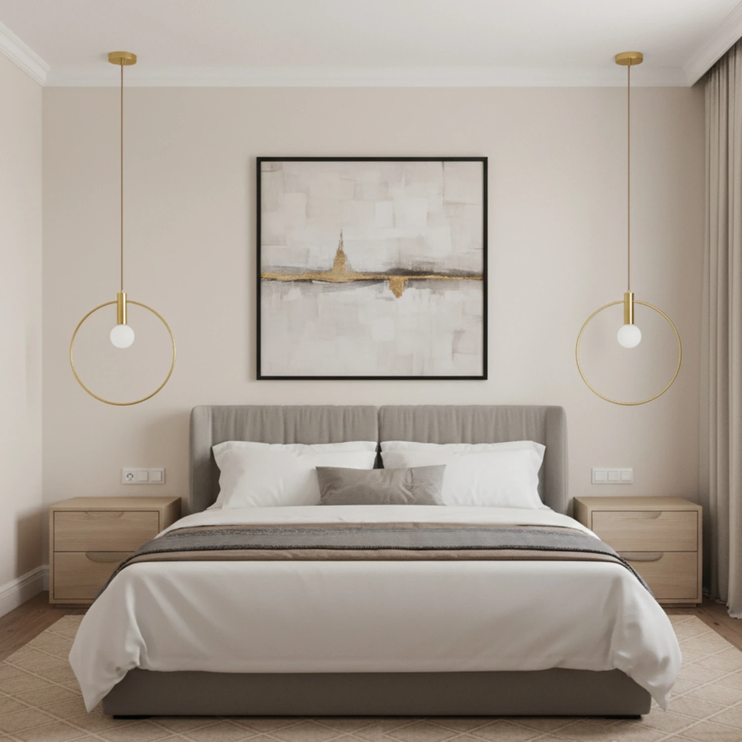 Lampa wisząca BELLA 25- 25 cm, złoty ring - obrazek 6