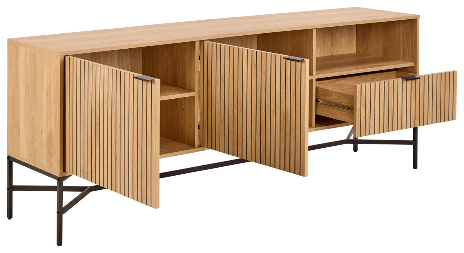 Komoda Jaipur dąb bielony/czarny - obrazek 3