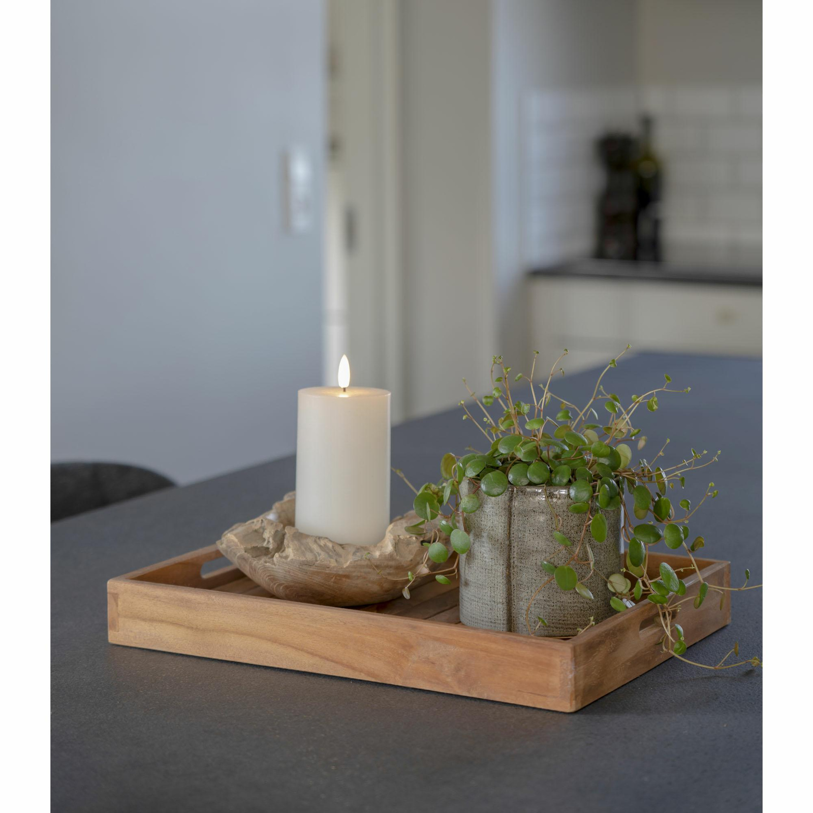 Zestaw 3 tac Faro tekowe - obrazek 6