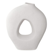 Wazon ceramiczny z dziurą biały 27,8cm