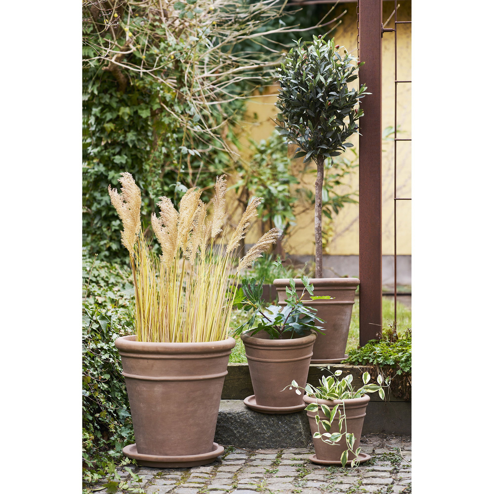 Zestaw 4 doniczek Stockport terakota, - obrazek 3