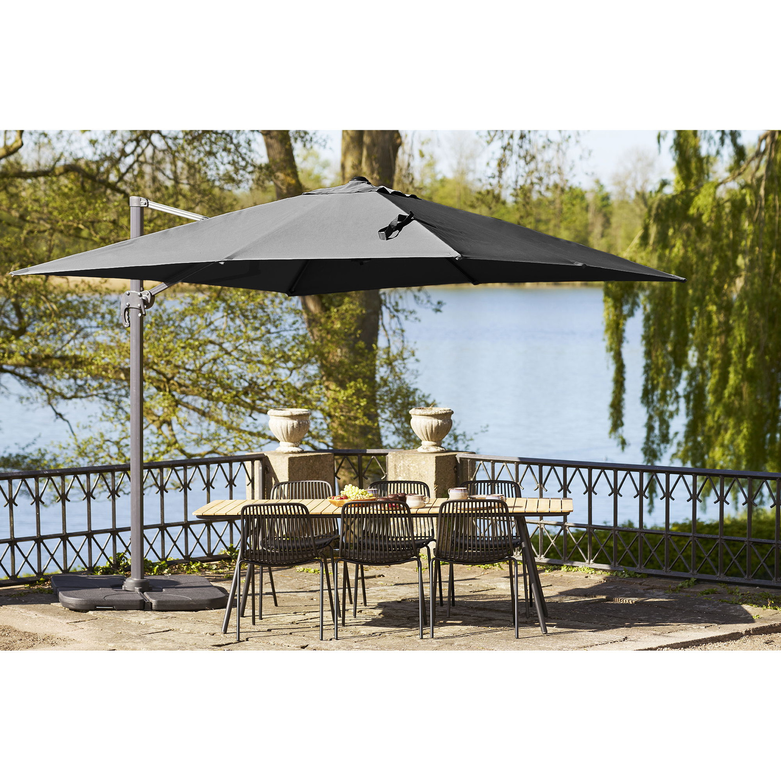 Parasol wiszący Baza -aluminiowy, czarny - obrazek 3