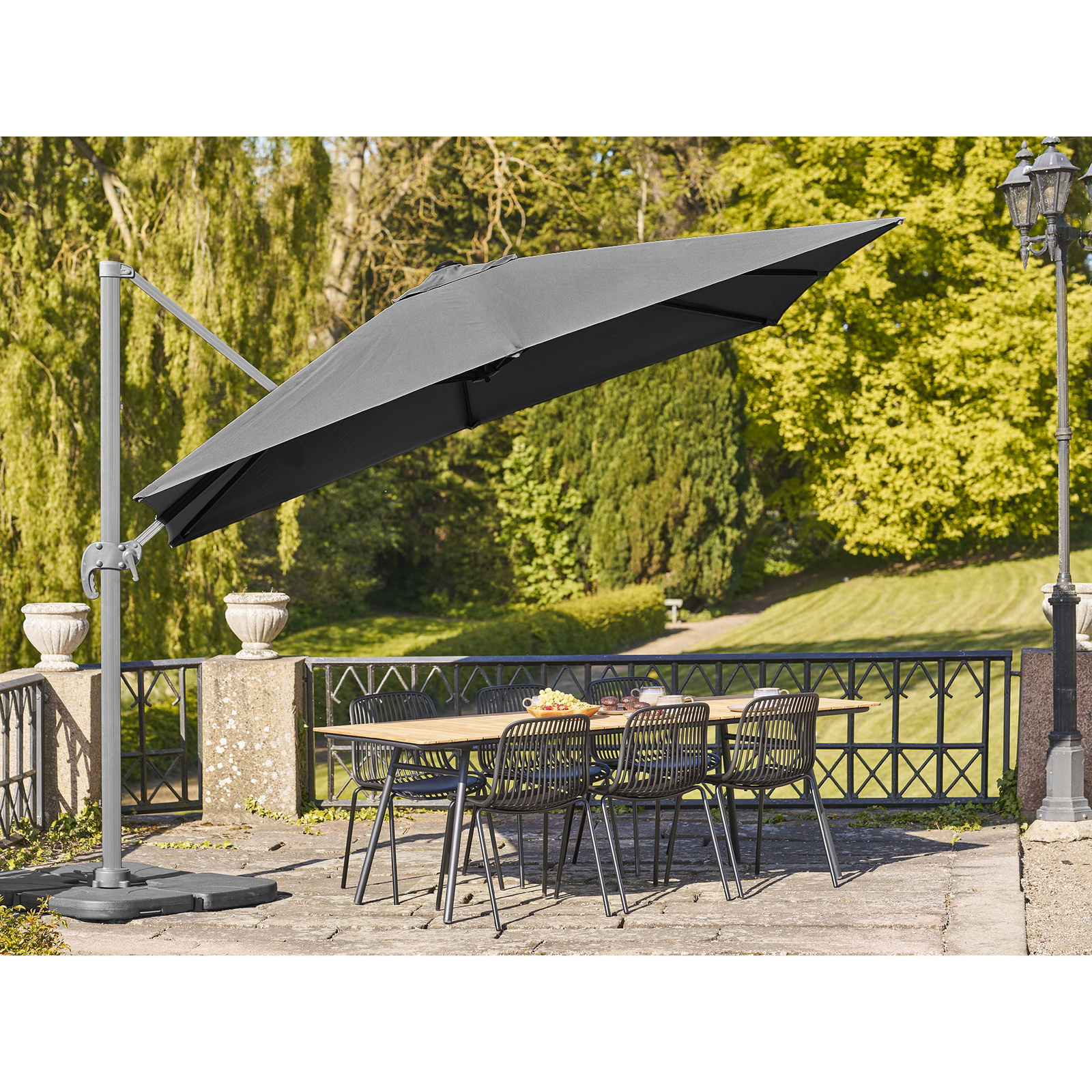 Parasol wiszący Baza -aluminiowy, czarny - obrazek 4