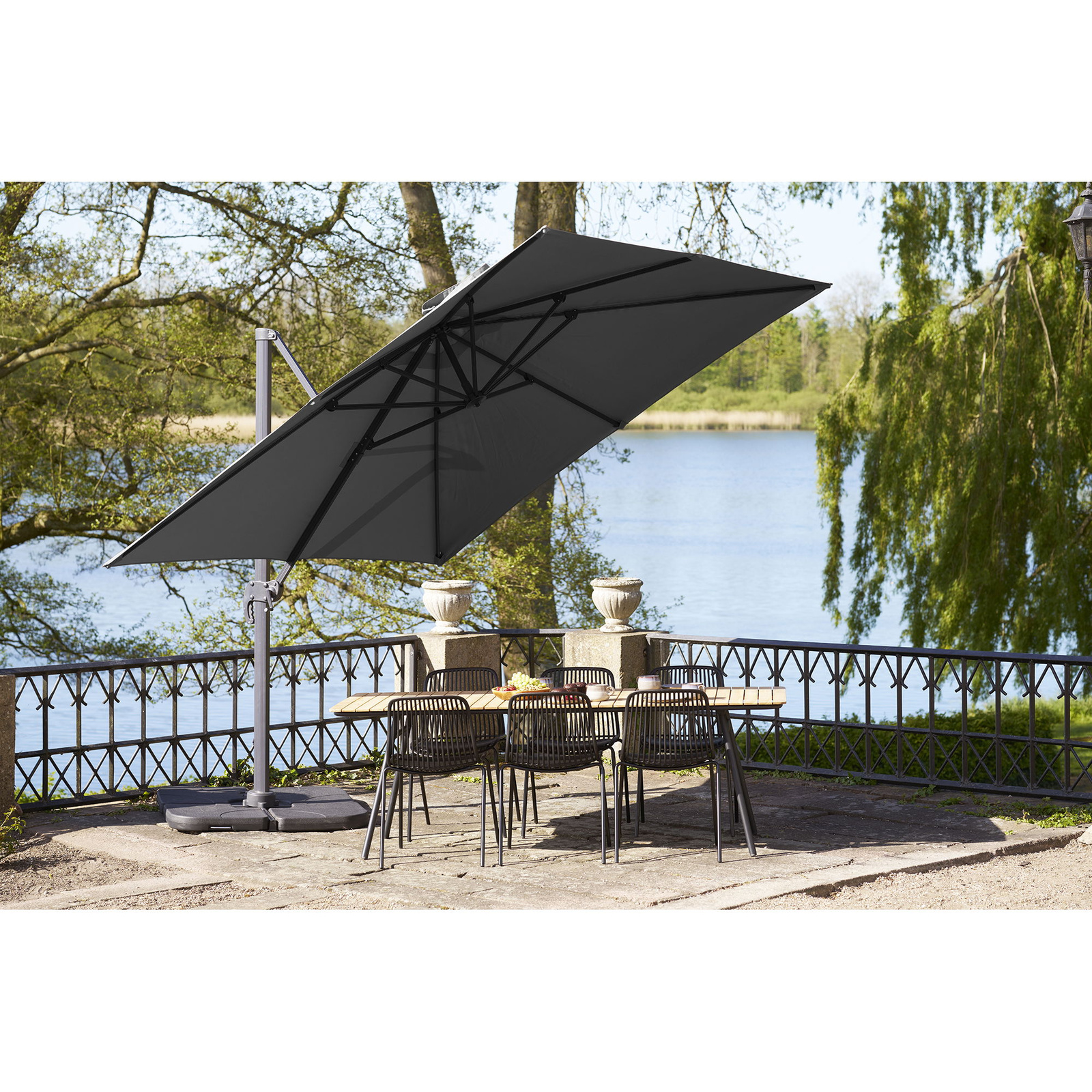 Parasol wiszący Baza -aluminiowy, czarny - obrazek 5