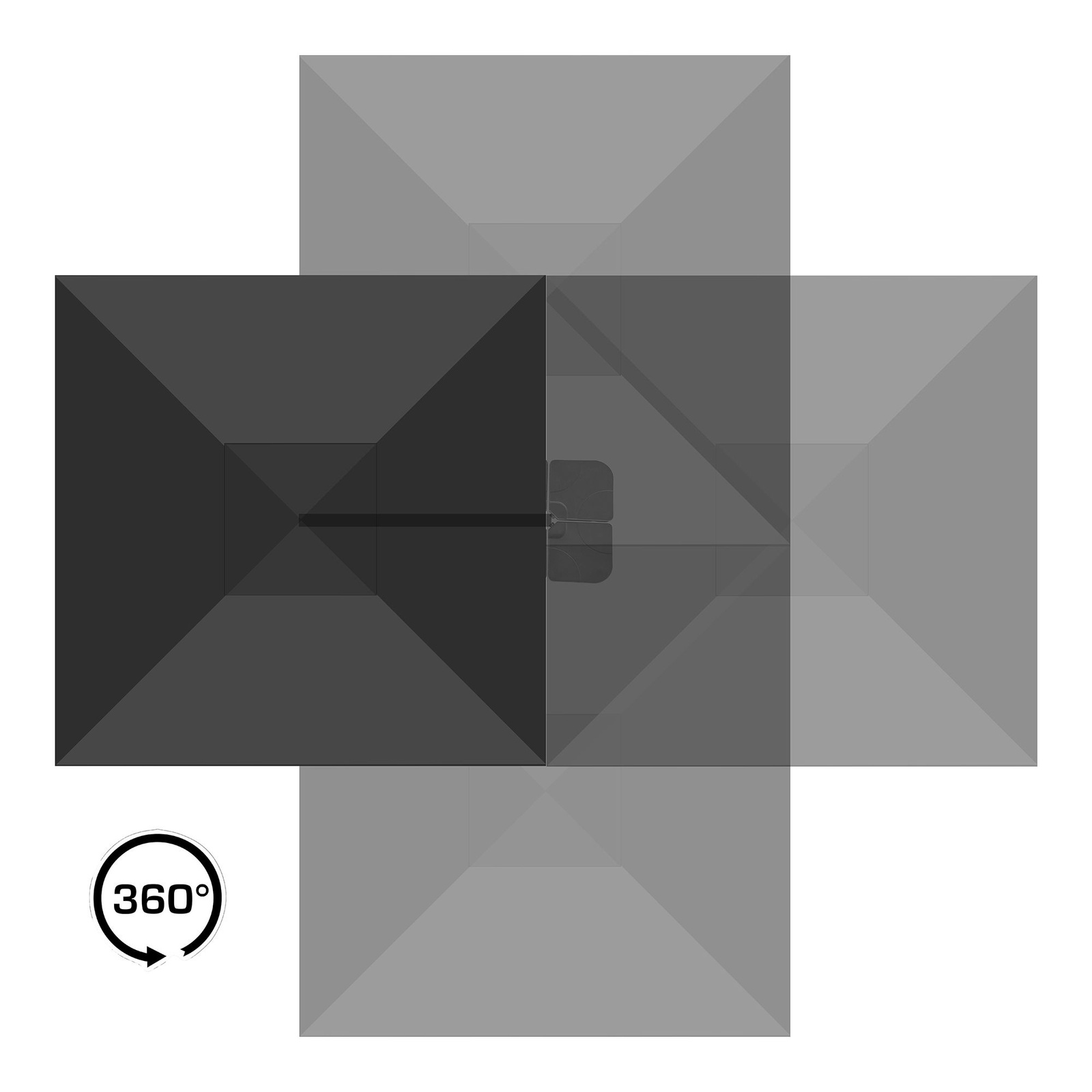 Parasol wiszący Baza -aluminiowy, czarny - obrazek 8