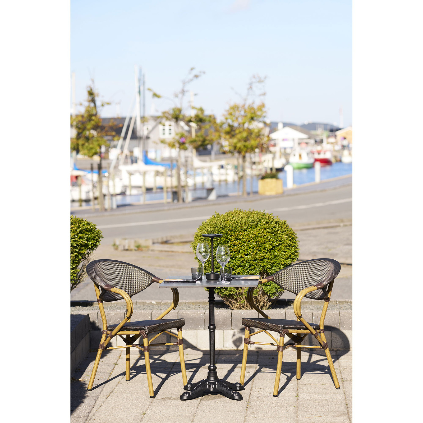 Stół Bistro ciemnoszary marmur , żeliwne - obrazek 5