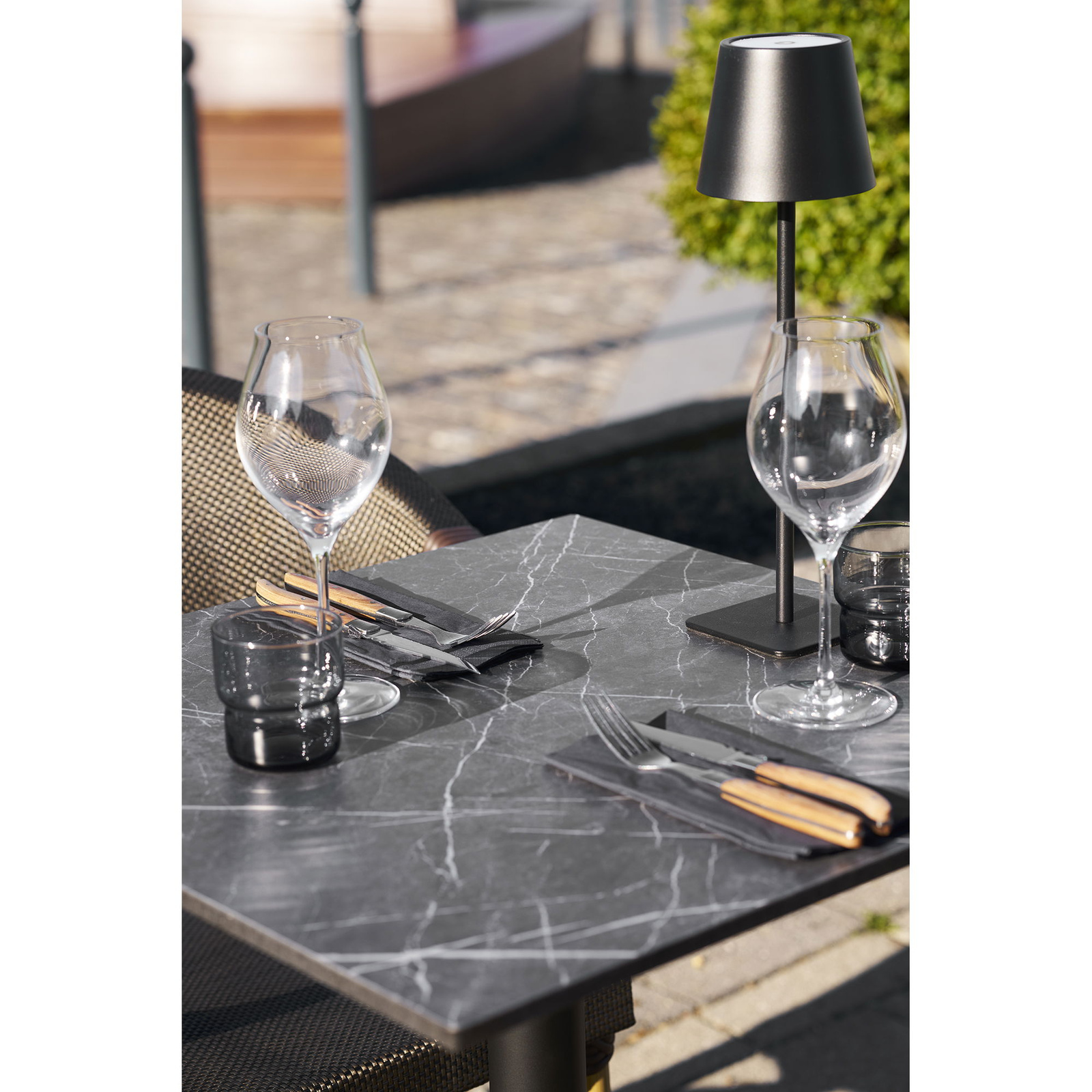 Stół Bistro ciemnoszary marmur , żeliwne - obrazek 7