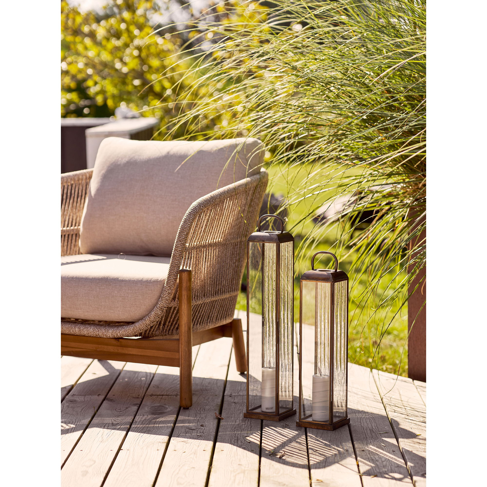Latarnia Herslev szkło/metal 12x12x49 cm - obrazek 4