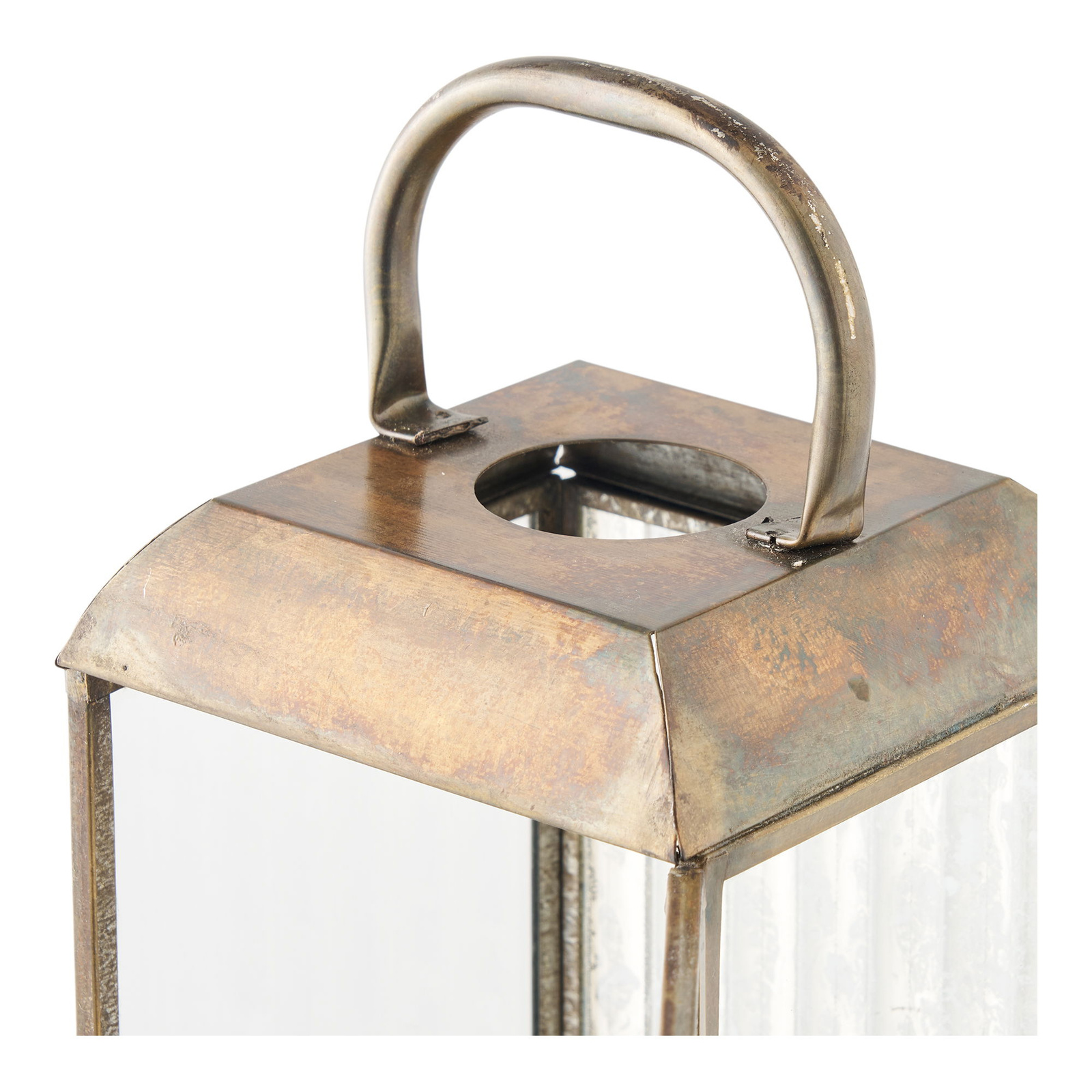 Latarnia Herslev szkło/metal 12x12x49 cm - obrazek 9