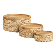 Zestaw 3 koszyków Botofte z drewnianą