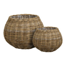 Zestaw 2 koszy Melaka rattan kubu,
