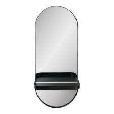 Lustro Olbia z metalową półką, stal,