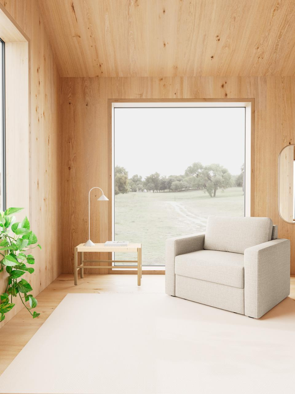 Fotel z funkcją spania Fleury beżowy - obrazek 4