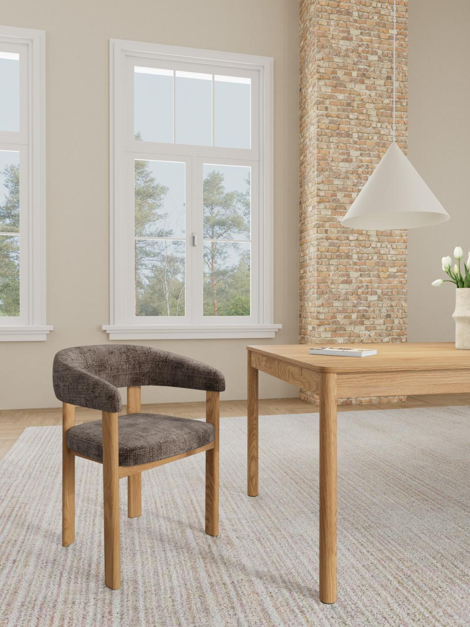 Krzesło Myles brązowe/ dąb Juto 24 - obrazek 3