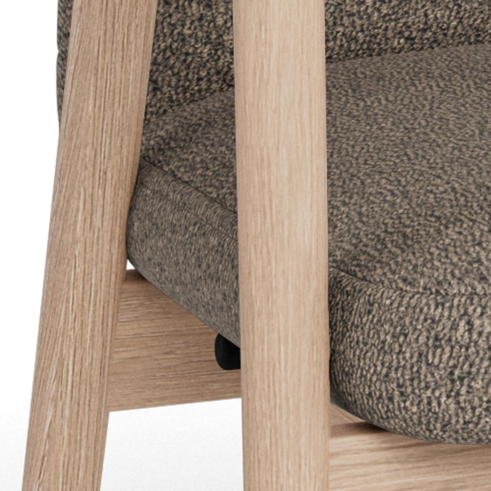 Krzesło Calvin taupe/ dąb bielony Cona 2 - obrazek 6